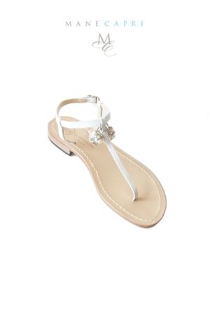 Sandali bassi da sposa con campanelle gioiello Da Costanzo | CAPRI BELL BRIDEBIANCO